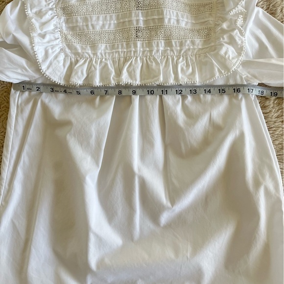 CELINE St Tropez Blouse with Broderie Anglaise - White - Size 34 - Picture 11 of 13